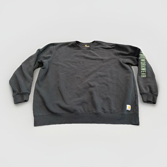 Carhartt Workwear Mens Black Crewneck Pullover Sweatshirt Size XXL 2XL 104441 - Picture 1 of 11